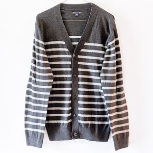 GAP Gray Stripe Button Cardigan Men's Small
